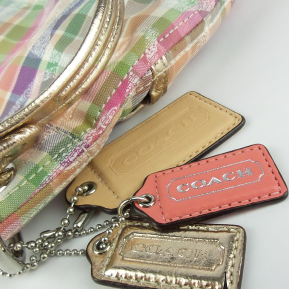 COACH Poppy Madras Shoulder/Crossbody Bag - Picture 3 of 5